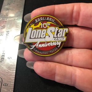 Lone Star Rally Galveston Texas 10th anniversary 2001-2011 biker lapel pin